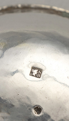 Italian Antique Silver Salt Cellar - Kingdom of Naples (Napoli) -  2 Different Parthenope Warranty Marks